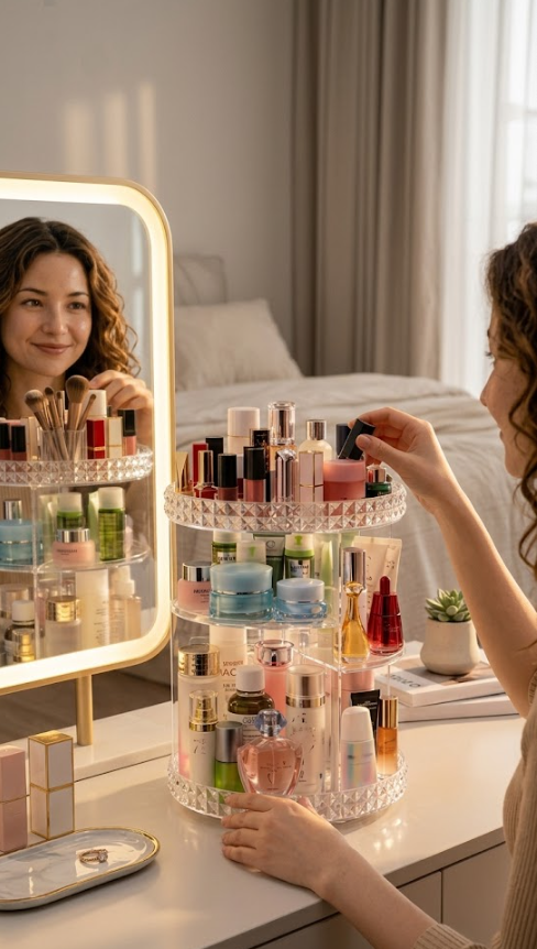 360° Rotating Makeup Organizer