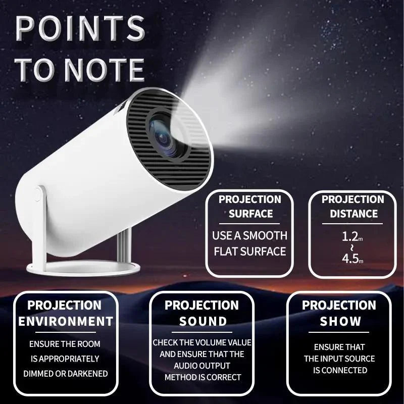 Portable WiFi Bluetooth Projector – Night Cinema & Relax Sleep